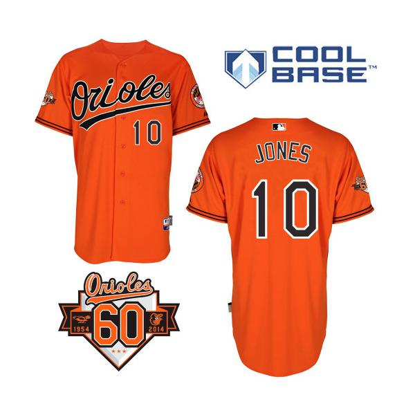 Orange Adam Jones Men #10 Majestic MLB Baltimore Orioles Cool Base Alternate Jersey