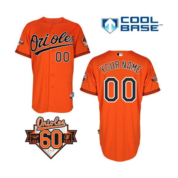 Orange Customized Men Majestic MLB Baltimore Orioles Cool Base Alternate Jersey