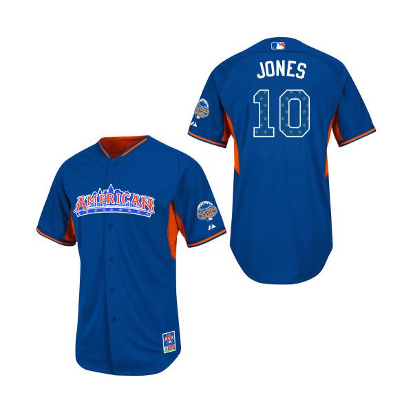 Royal Blue Adam Jones Men #10 Majestic MLB Baltimore Orioles American League 2013 All-Star BP Jersey