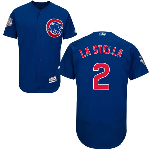 Royal Blue Tommy La Stella Men #2 Majestic MLB Chicago Cubs Flexbase Collection Jersey