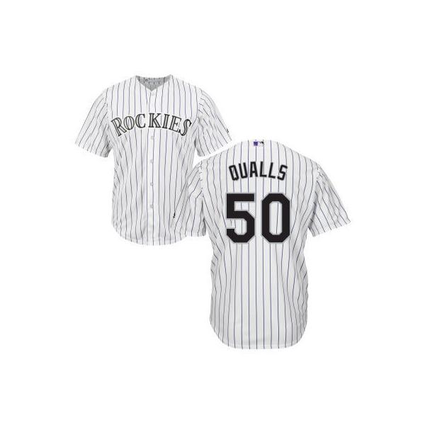 White Chad Qualls Men #50 Majestic MLB Colorado Rockies 2016 New Cool Base Jersey