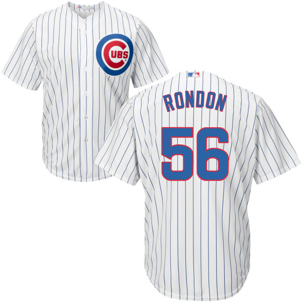 White Hector Rondon Men #56 Majestic MLB Chicago Cubs Cool Base Home Jersey