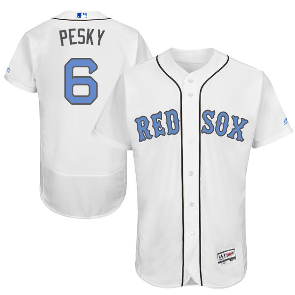 White Johnny Pesky Men #6 Majestic MLB Boston Red Sox 2016 Father Day Fashion Flex Base Jersey