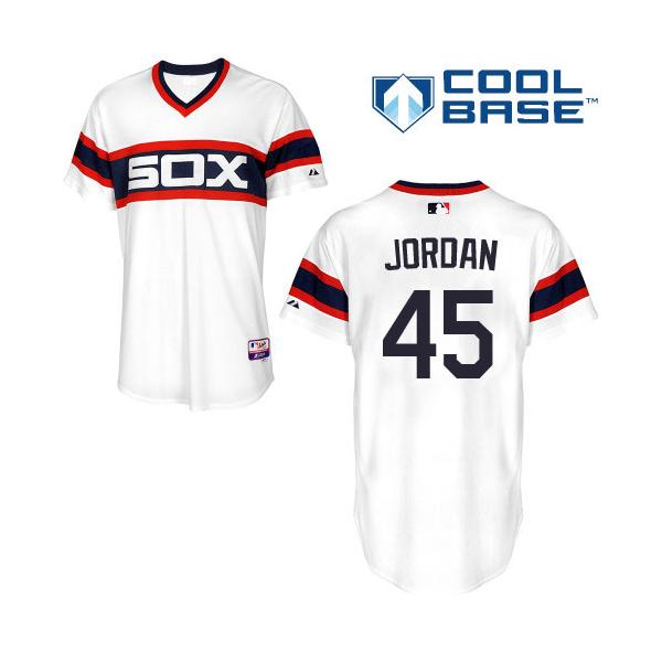 White Michael Jordan Men #45 Majestic MLB Chicago White Sox Cool Base Alternate Jersey