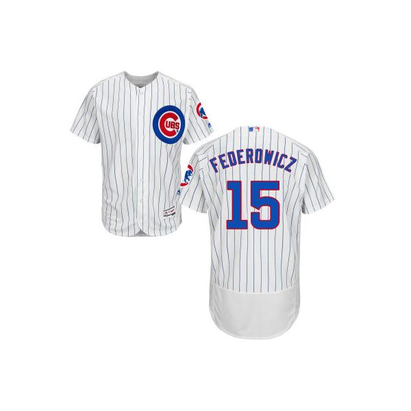 White Tim Federowicz Men #15 Majestic MLB Chicago Cubs Flexbase Collection Jersey