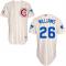 Cream Billy Williams Men #26 Majestic MLB Chicago Cubs 1969 Turn Back The Clock Jersey