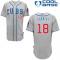 Grey Ben Zobrist Men #18 Majestic MLB Chicago Cubs Cool Base Alternate Road Jersey