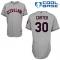 Grey Joe Carter Men #30 Majestic MLB Cleveland Indians Cool Base Road Jersey