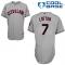 Grey Kenny Lofton Men #7 Majestic MLB Cleveland Indians Cool Base Road Jersey