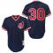 Navy Blue Throwback Joe Carter Men #30 Mitchell And Ness MLB Cleveland Indians Jersey