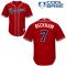 Red Gordon Beckham Men #7 Majestic MLB Atlanta Braves Cool Base Alternate Jersey