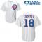 White Ben Zobrist Men #18 Majestic MLB Chicago Cubs Cool Base Home Jersey