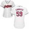 White Carlos Carrasco Women #59 Majestic MLB Cleveland Indians 2016 New Cool Base Jersey