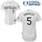 White Carlos Gonzalez Men #5 Majestic MLB Colorado Rockies Cool Base Home Jersey