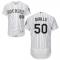 White Chad Qualls Men #50 Majestic MLB Colorado Rockies Flexbase Collection Jersey