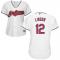 White Francisco Lindor Women #12 Majestic MLB Cleveland Indians 2016 New Cool Base Jersey