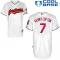 White Kenny Lofton Men #7 Majestic MLB Cleveland Indians Cool Base Home Jersey