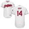 White Larry Doby Men #14 Majestic MLB Cleveland Indians Flexbase Collection Jersey