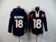 2015 NFL Nike Denver Broncos (QB) #18 Peyton Manning Men Navy Blue Pullover Hoodie