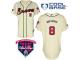 Cream Bob Uecker Men #8 Majestic MLB Atlanta Braves Cool Base Alternate Jersey