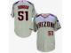 Gray Randy Johnson Authentic Player  Men #51 Majestic MLB Arizona Diamondbacks Flexbase Collection Jersey