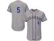 Grey Carlos Gonzalez Men #5 Majestic MLB Colorado Rockies Flexbase Collection Jersey