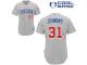 Grey Fergie Jenkins Men #31 Majestic MLB Chicago Cubs Cool Base Road Jersey