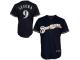 Jean Segura Milwaukee Brewers #9 Majestic Replica Jersey - Navy Blue