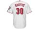 Ken Griffey Jr Cincinnati Reds Majestic 2016 Hall Of Fame Induction Cool Base Jersey with Sleeve Patch Jersey - White