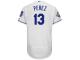 Men's Kansas City Royals Salvador Perez Majestic White FlexBase Player Jersey with World Series Commemorative Patch