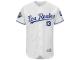 Men's Kansas City Royals Salvador Perez Majestic White Los Reales FlexBase Player Jersey with World Series Commemorative Patch