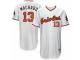 Men's Majestic Baltimore Orioles #13 Manny Machado White 1966 Turn Back The Clock MLB Jersey