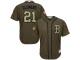 Men's Majestic Boston Red Sox #21 Roger CleMen Authentic Green Salute to Service MLB Jersey