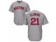 Men's Majestic Boston Red Sox #21 Roger CleMen Grey Road Cool Base MLB Jersey