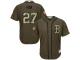 Men's Majestic Boston Red Sox #27 Carlton Fisk Authentic Green Salute to Service MLB Jersey