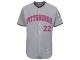 Men's Pittsburgh Pirates Andrew McCutchen Majestic Gray Road 2016 Mother's Day Flex Base Jersey