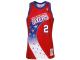 Mitchell & Ness Moses Malone Philadelphia 76ers 1993-94 Hardwood Classics Throwback Authentic Home Jersey - Red