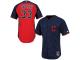 Nick Swisher Cleveland Indians 2014 Authentic On-Field BP Cool Base Performance Jersey - Navy Blue Red