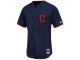 Nick Swisher Cleveland Indians 2014 Authentic On-Field BP Cool Base Performance Jersey - Navy Blue Red