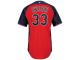 Nick Swisher Cleveland Indians 2014 Authentic On-Field BP Cool Base Performance Jersey - Navy Blue Red