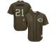 Reds #21 Reggie Sanders Green Salute to Service Stitched Baseball Jersey