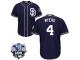 San Diego Padres Wil Myers #4 Majestic Navy 2016 All-Star Patch Authentic Cool Base Jersey