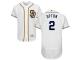 White B.J. Upton Men #2 Majestic MLB San Diego Padres Flexbase Collection Jersey