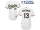 White Manny Machado Men #13 Majestic MLB Baltimore Orioles USMC Cool Base Jersey